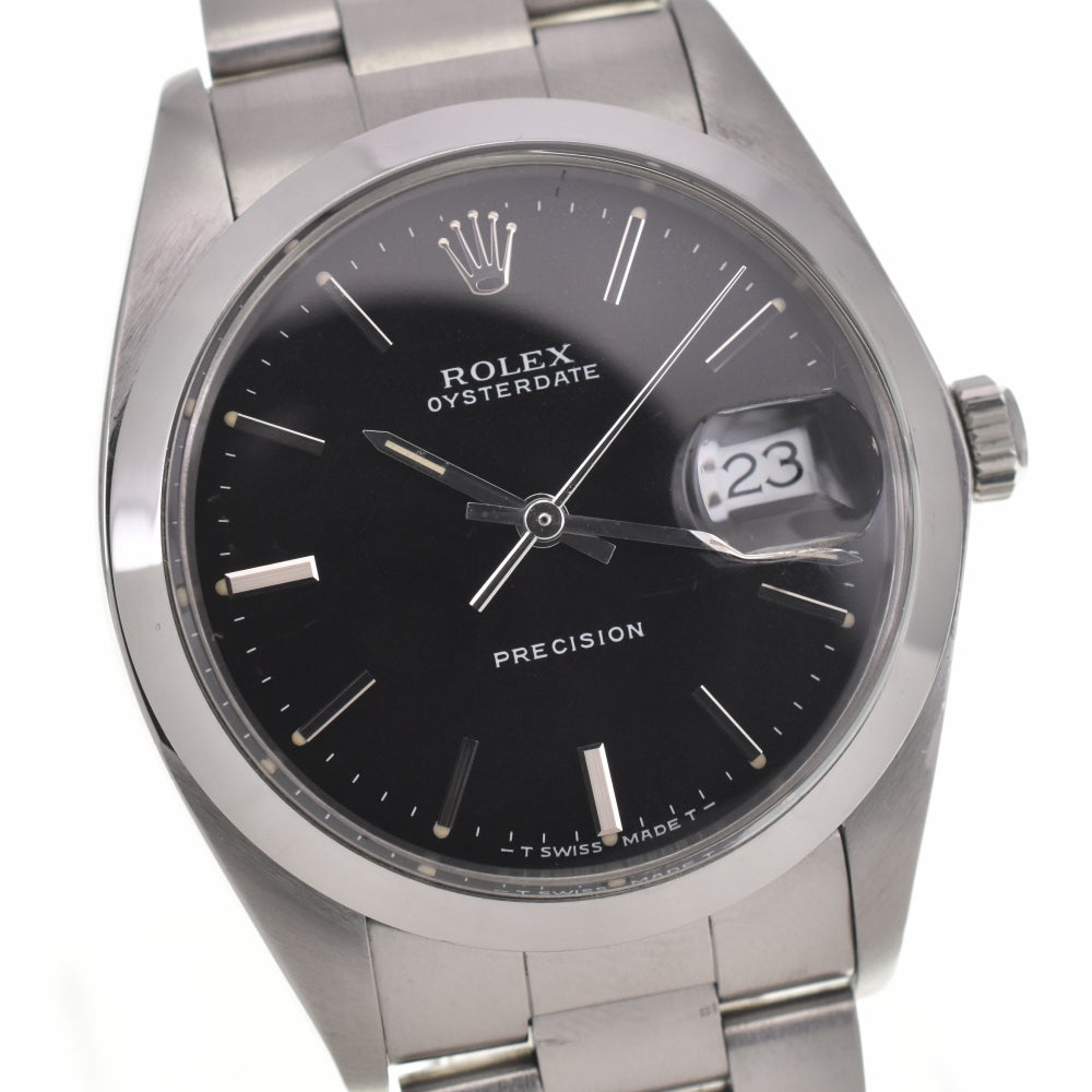 with paper ROLEX Oyster Date Precision 6694 vintage black Dial Hand Winding Men's
 Watch □#138668