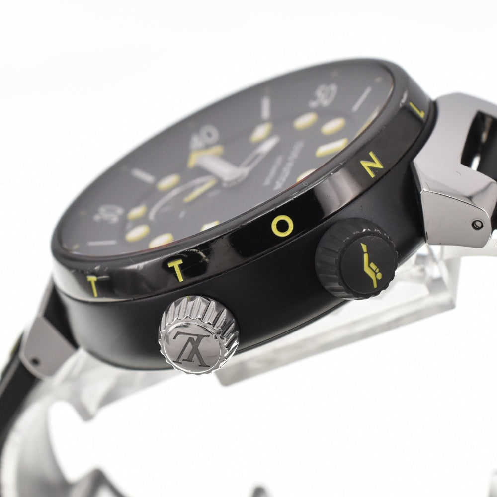 with paper LOUIS VUITTON Tambour Street Diver QA122 black Dial Automatic Men's
 Watch R#138676