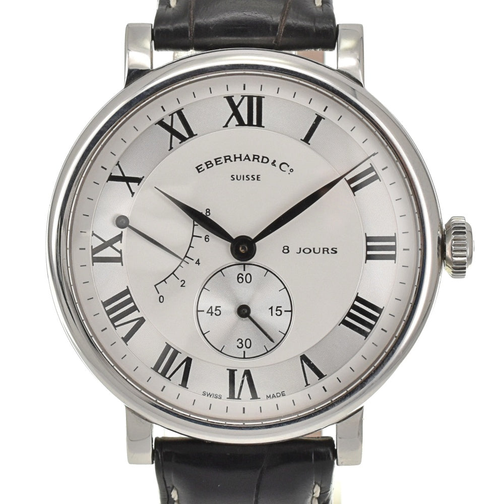 with paper EBERHARD 8 hours Grand tail 21027.2 CP Power reserve Small second Silver Dial Hand Winding Men's
 Watch A#138704