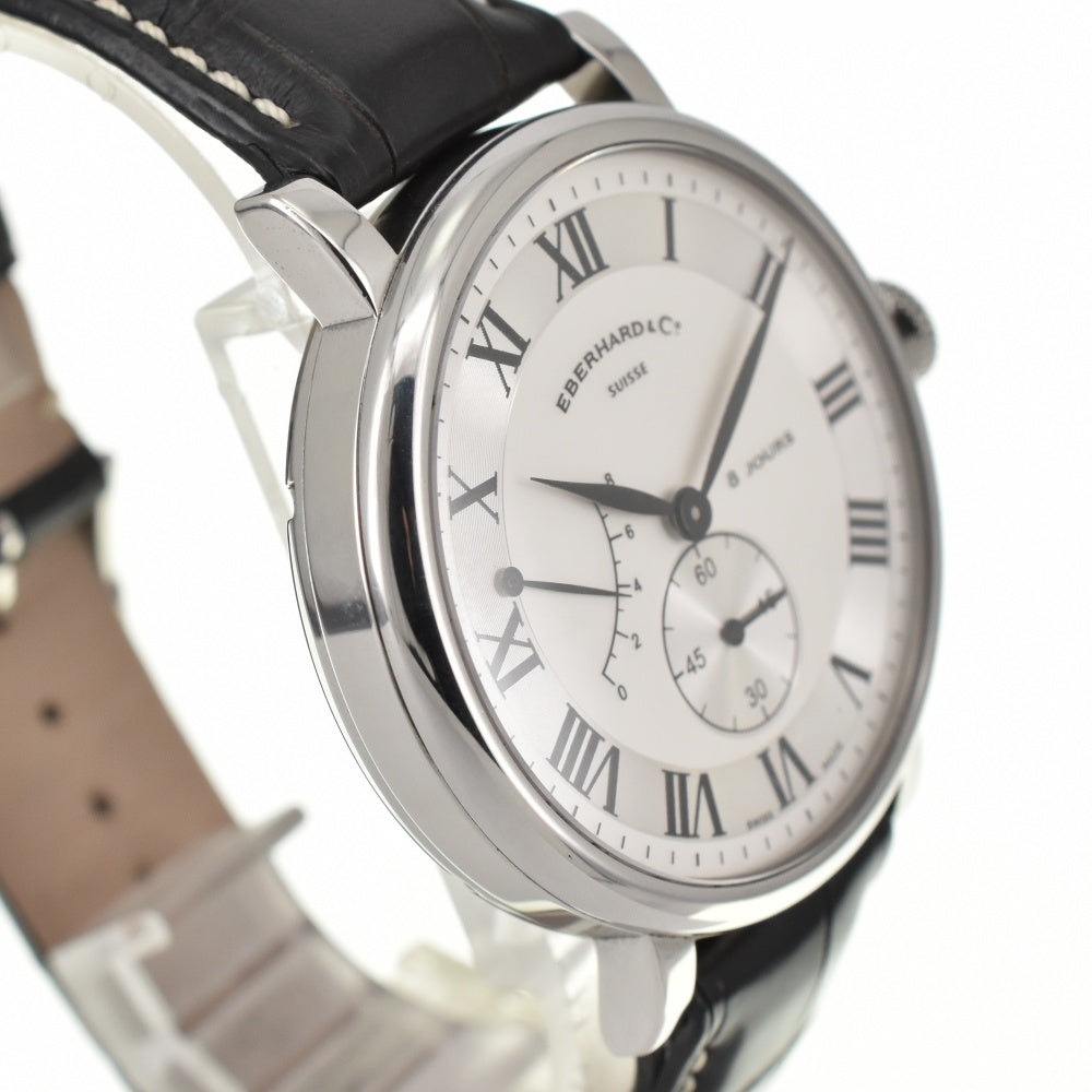 with paper EBERHARD 8 hours Grand tail 21027.2 CP Power reserve Small second Silver Dial Hand Winding Men's
 Watch A#138704