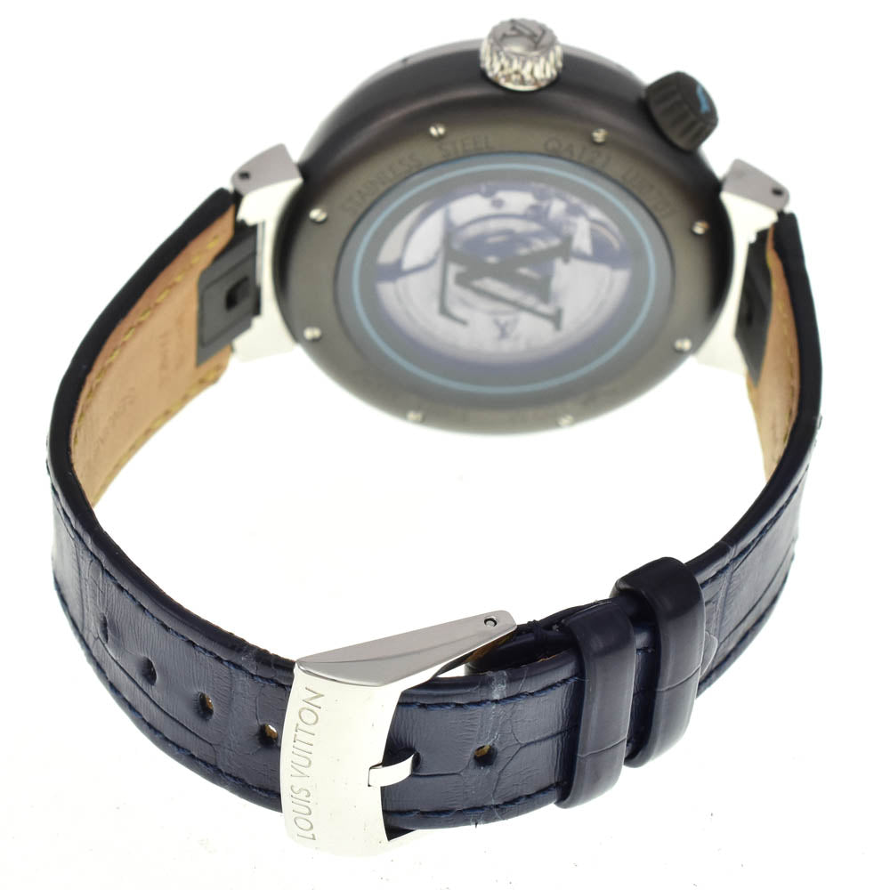 with paper LOUIS VUITTON Tambour Street Diver QA121 blue Dial Automatic Men's
 Watch A#138720