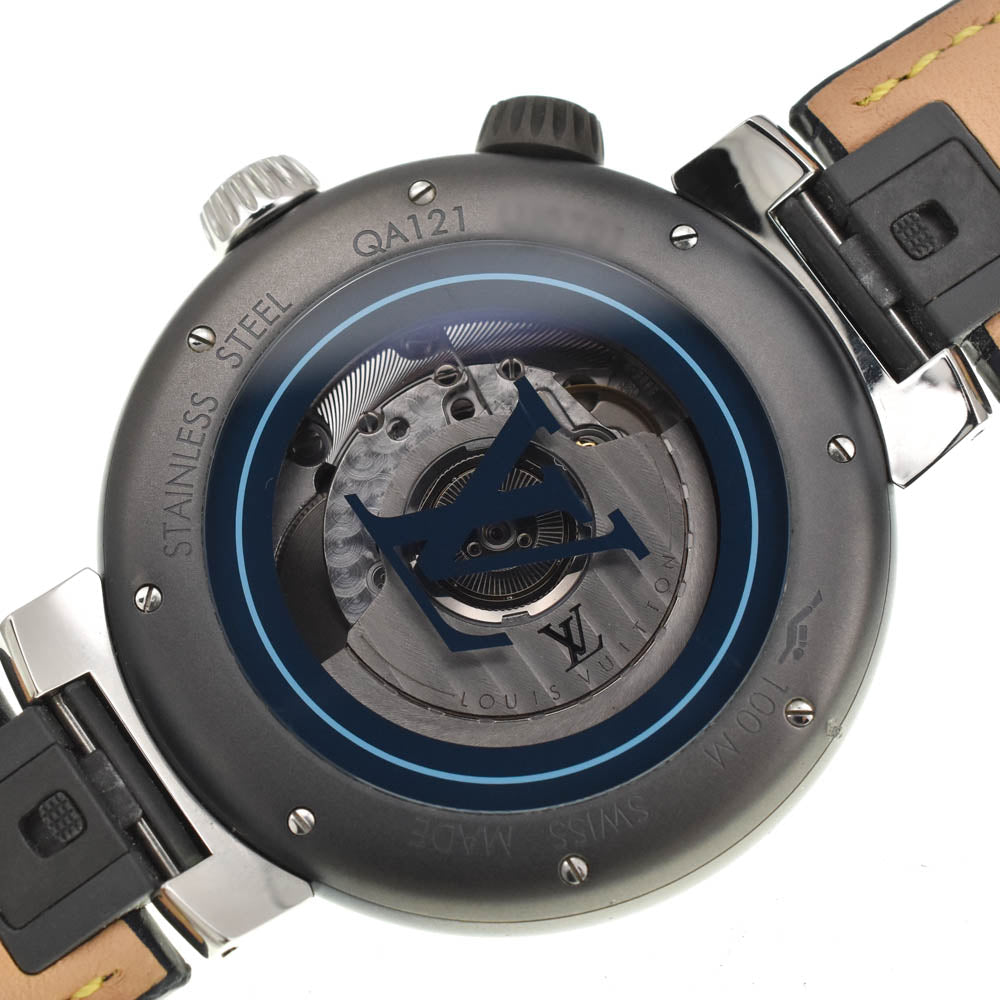 with paper LOUIS VUITTON Tambour Street Diver QA121 blue Dial Automatic Men's
 Watch A#138720