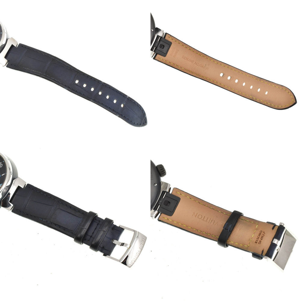 with paper LOUIS VUITTON Tambour Street Diver QA121 blue Dial Automatic Men's
 Watch A#138720