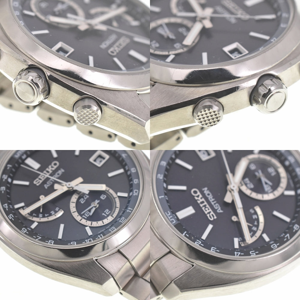 with paper SEIKO Astron SBXY015/8B63-0BA0 Day date black Dial Radio Sync Solar Men's
 Watch C#138722