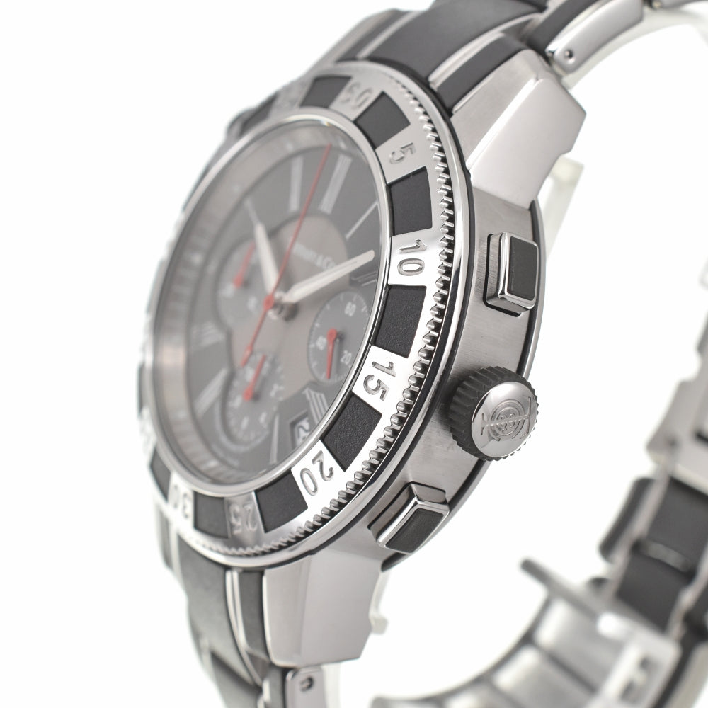 TIFFANY&Co. Mark T-57 Chronograph Date 18014629 Rubber / Stainless Steel Gray / Silver Dial Automatic Men's
 Watch A#138725