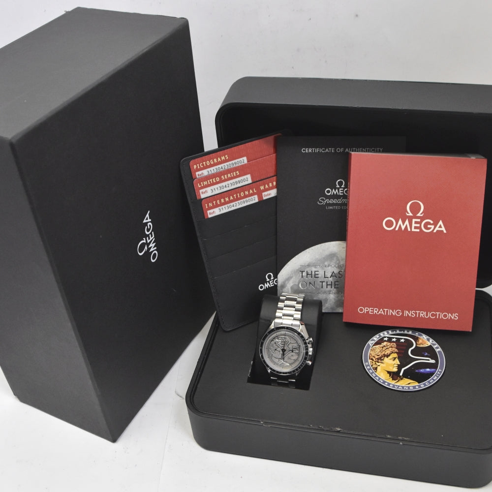 with paper OMEGA Speedmaster 311.30.42.30.99.002 Apollo 17 40th Anniversary Model Silver Dial Hand Winding Men's
 Watch A#138773
