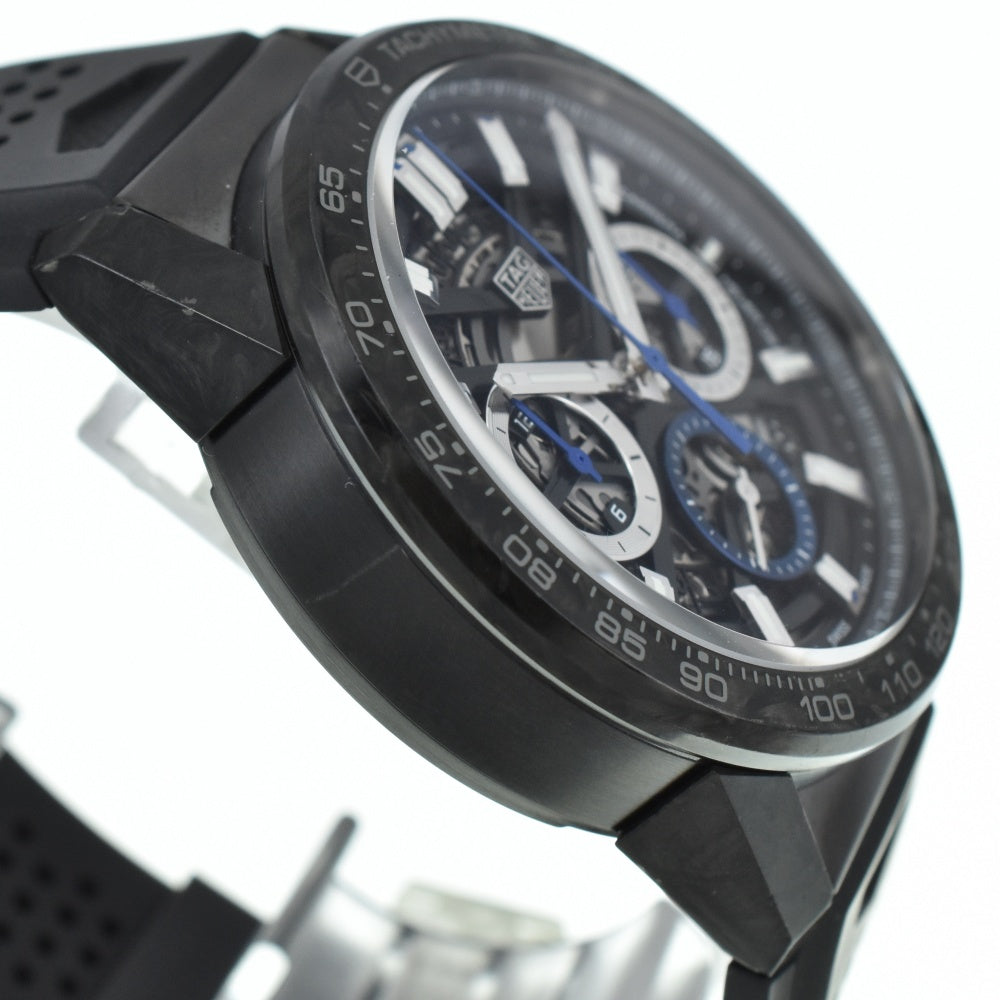 with paper TAG HEUER Carrera Caliber Heuer 02 CBG2017.FT6143 Limited to 750 chronographs black Dial Automatic Men's
 Watch A#138782