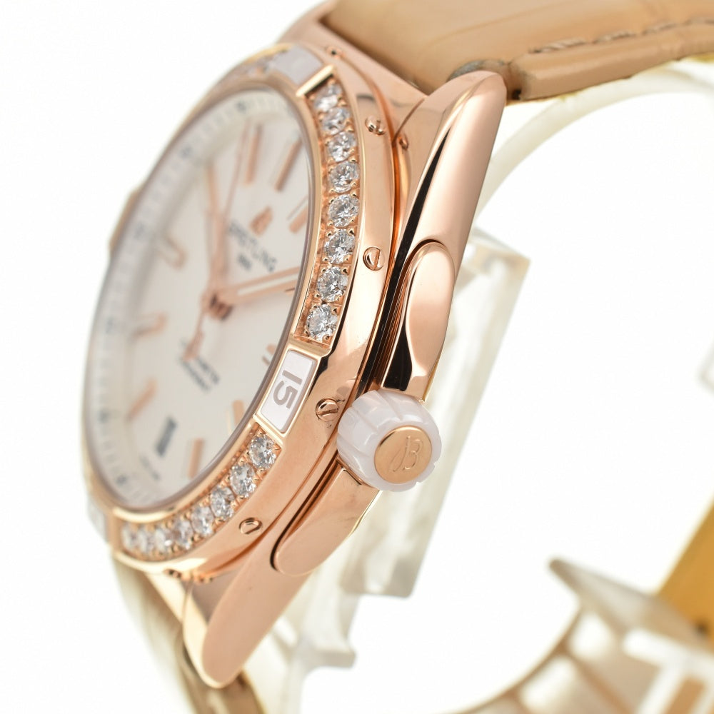 BREITLING Super Chronomat 38 Origin R17356 K18RG solid diamond bezel Silver Dial Automatic Men's
 Watch A#138785