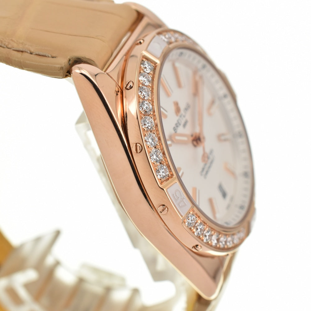 BREITLING Super Chronomat 38 Origin R17356 K18RG solid diamond bezel Silver Dial Automatic Men's
 Watch A#138785