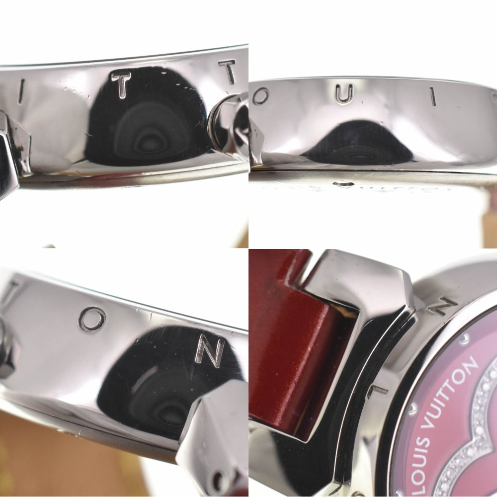 with paper LOUIS VUITTON Tambour Pomme d'Amour PM Q121K Heart diamond Red Dial Quartz Ladies
 Watch B#138798