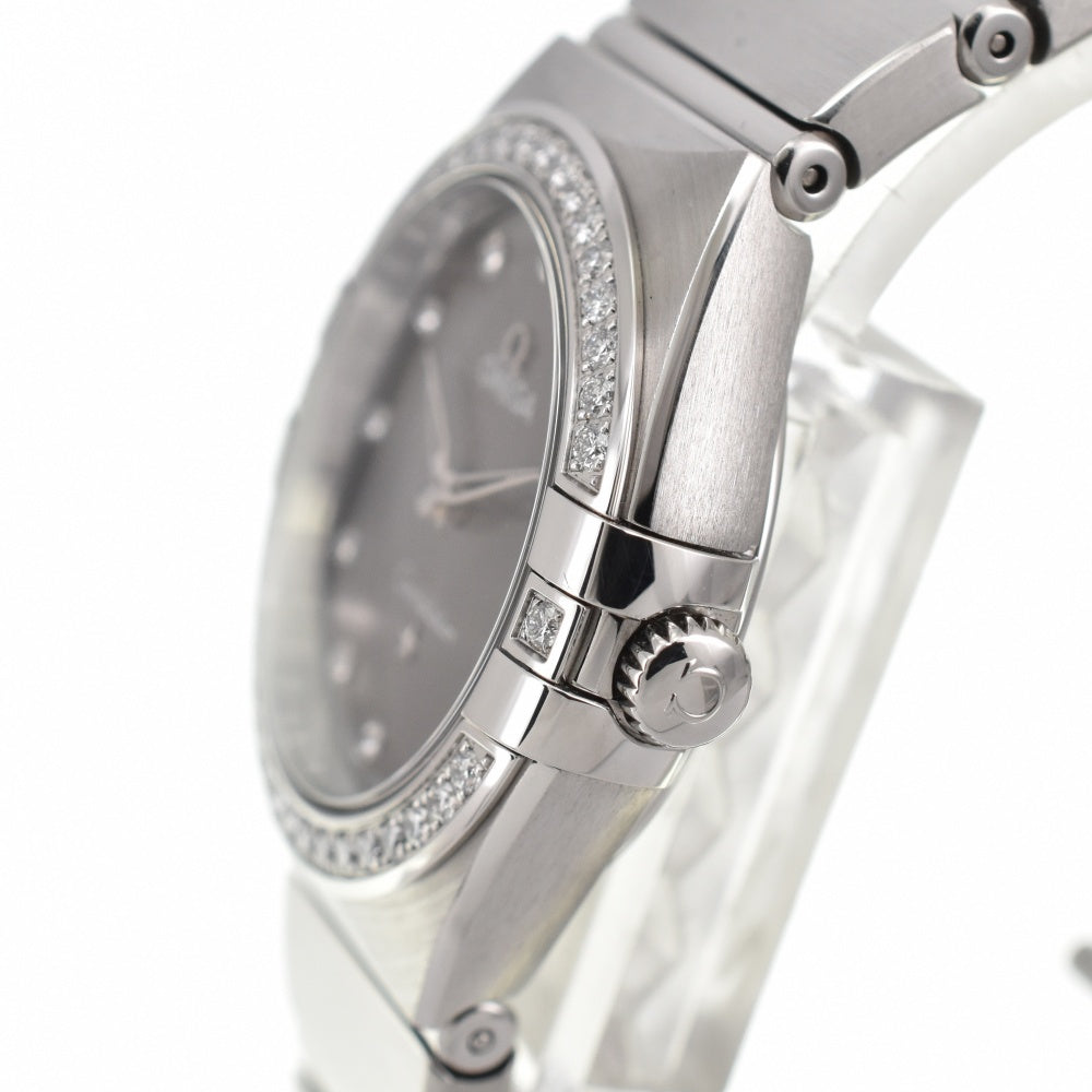 with paper OMEGA Constellation 131.15.28.60.56.001 Stainless Steel / Diamond Brown gray Dial Quartz Ladies
 Watch □#138801