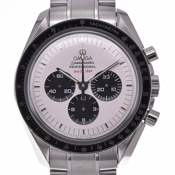 with paper OMEGA Speedmaster Moonwatch 3569.310 35th Anniversary Model Apollo 11 Silver / Black Dial Hand Winding Men's
 Watch C#138803