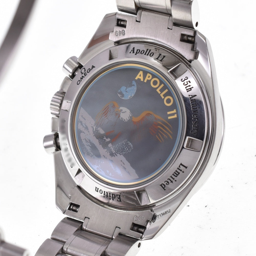 with paper OMEGA Speedmaster Moonwatch 3569.310 35th Anniversary Model Apollo 11 Silver / Black Dial Hand Winding Men's
 Watch C#138803