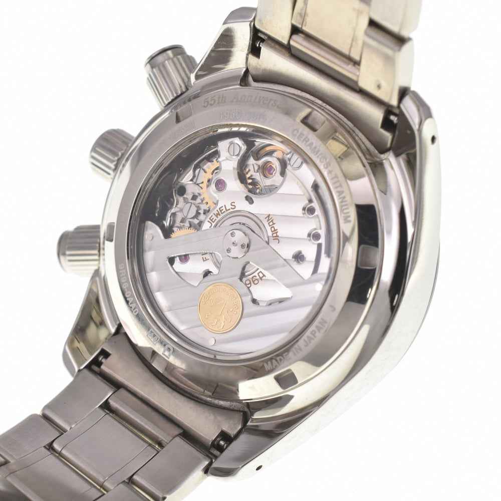 SEIKO Grand Seiko SBGC013 GMT Chronograph Date Power Reserve Titanium Navy Dial Spring drive Men's
 Watch A#138804