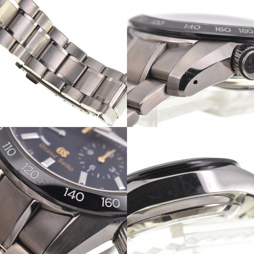 SEIKO Grand Seiko SBGC013 GMT Chronograph Date Power Reserve Titanium Navy Dial Spring drive Men's
 Watch A#138804