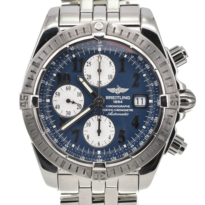 BREITLING Chronomat Evolution A13356 Chronograph Date Blue / Silver Dial Automatic Men's
 Watch A#138808