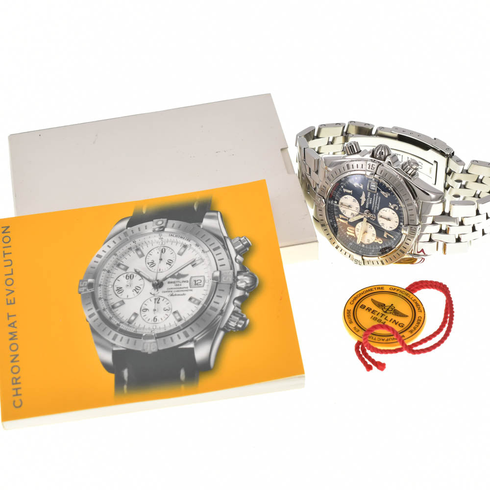 BREITLING Chronomat Evolution A13356 Chronograph Date Blue / Silver Dial Automatic Men's
 Watch A#138808