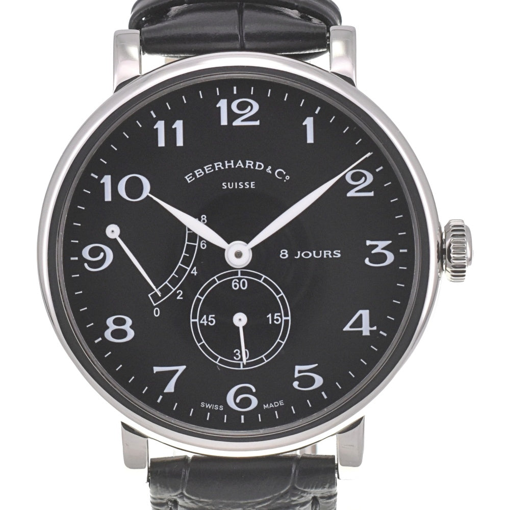 with paper EBERHARD 8 hours Grand tail 21027.5 CP Power reserve Small second black Dial Hand Winding Men's
 Watch A#138810