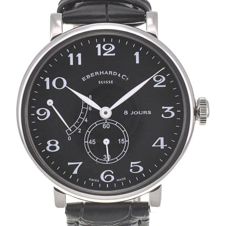 with paper EBERHARD 8 hours Grand tail 21027.5 CP Power reserve Small second black Dial Hand Winding Men's
 Watch A#138810