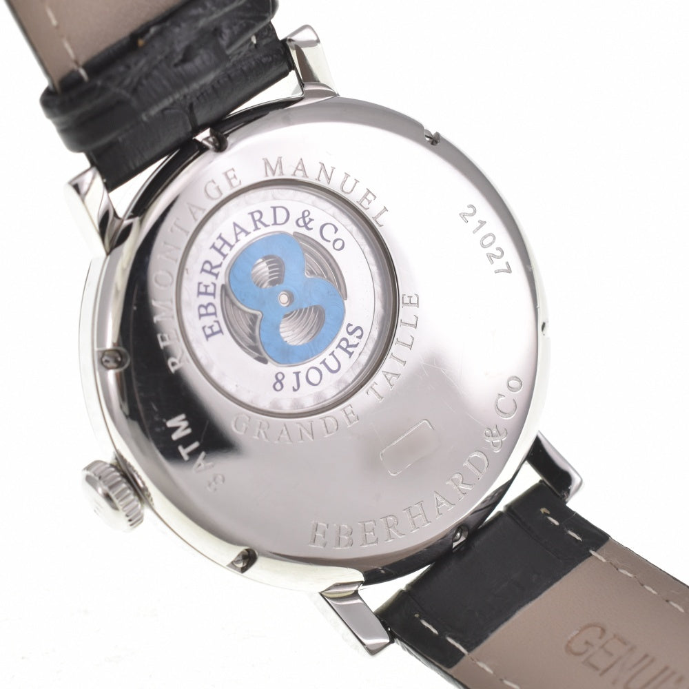 with paper EBERHARD 8 hours Grand tail 21027.5 CP Power reserve Small second black Dial Hand Winding Men's
 Watch A#138810