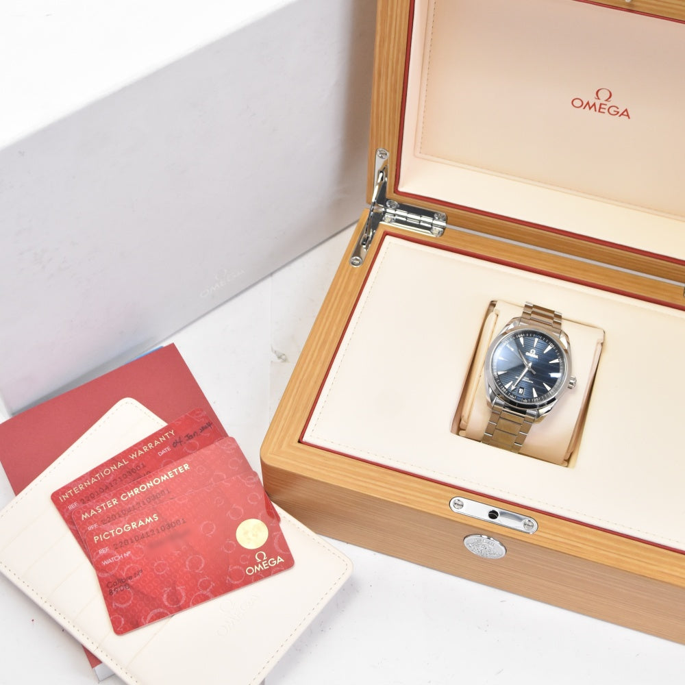 with paper OMEGA Seamaster Aqua Terra 150M 220.10.41.21.03.001 Date blue Dial Automatic Men's
 Watch C#138819