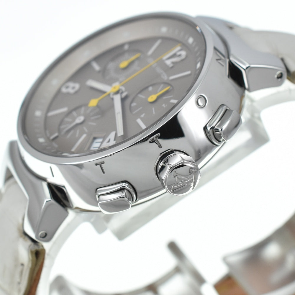 LOUIS VUITTON Tambour Q1322 Chronograph Date Brown Dial Quartz Ladies
 Watch C#138829