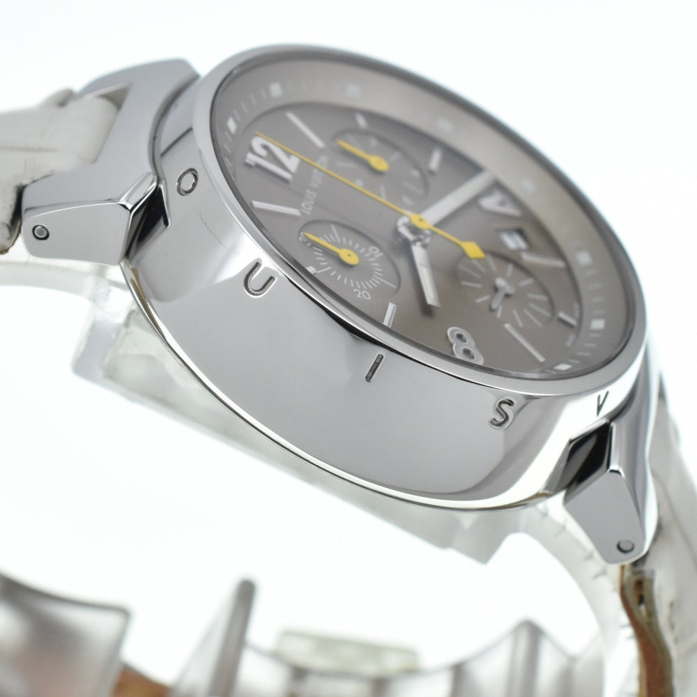 LOUIS VUITTON Tambour Q1322 Chronograph Date Brown Dial Quartz Ladies
 Watch C#138829