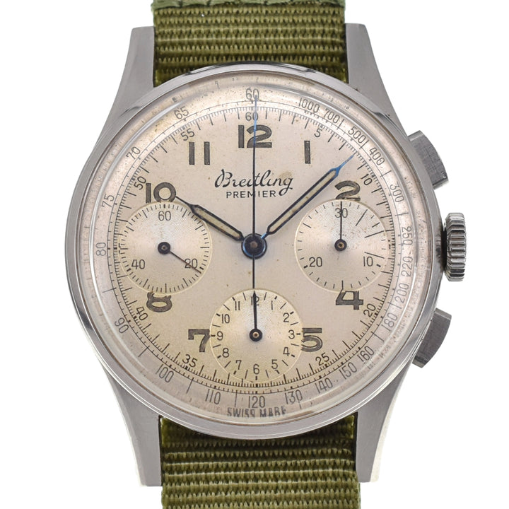 BREITLING Premier Ref.787 vintage Chronograph Silver Dial Hand Winding Men's
 Watch G#138833