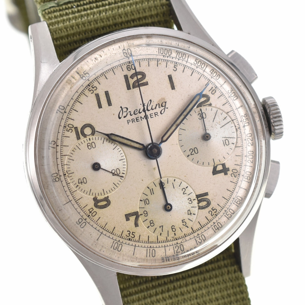 BREITLING Premier Ref.787 vintage Chronograph Silver Dial Hand Winding Men's
 Watch G#138833
