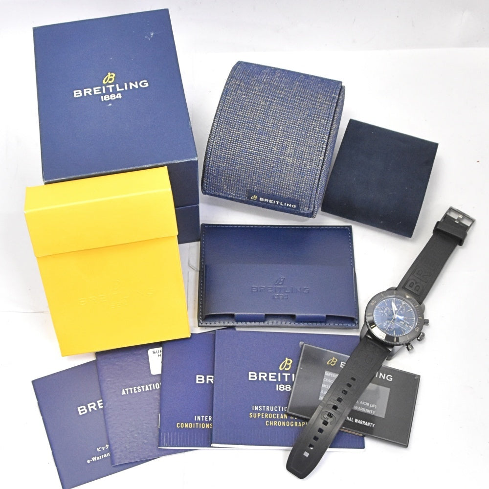 with paper BREITLING Super Ocean Heritage Ⅱ M13313 Chronograph Outerknown blue Dial Automatic Men's
 Watch B#138836