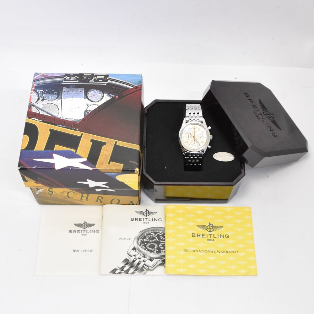 with paper BREITLING Navitimer Premier A40035 Chronograph Silver Dial Automatic Men's
 Watch A#138842