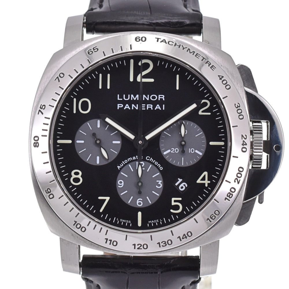 PANERAI Luminor PAM00162 Chronograph Date Black Grey Dial Automatic Men's
 Watch B#138845