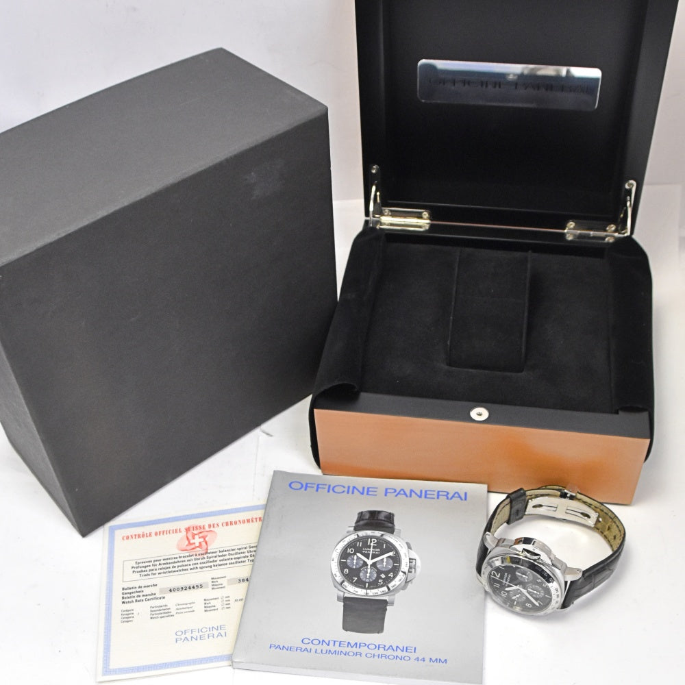 PANERAI Luminor PAM00162 Chronograph Date Black Grey Dial Automatic Men's
 Watch B#138845