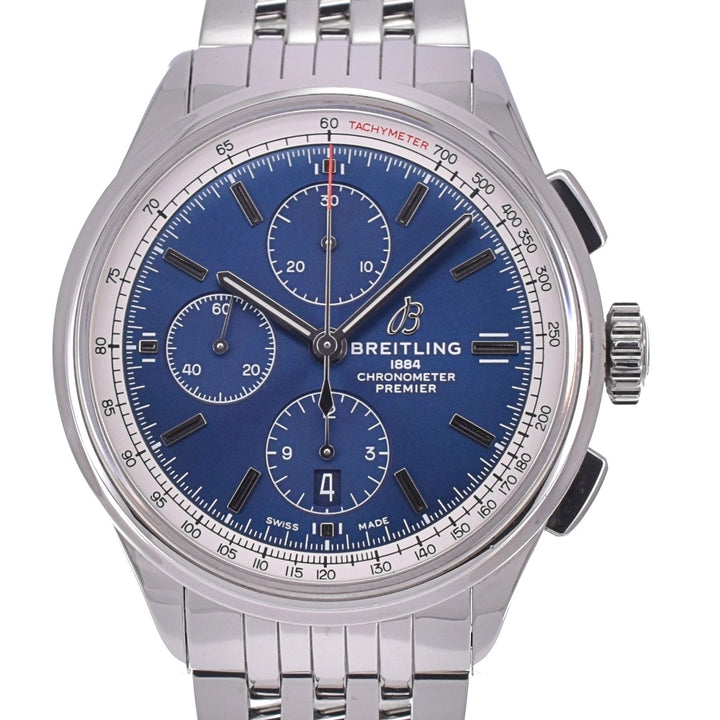 with paper BREITLING Premier A13315 Chronograph Date blue Dial Automatic Men's
 Watch C#138849
