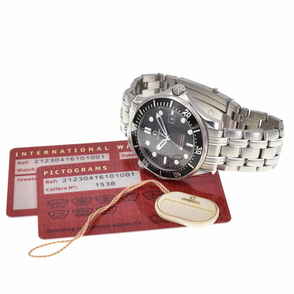 with paper OMEGA Seamaster Professional 300M 212.30.41.61.01.001 black Dial Quartz Men's
 Watch G#138850