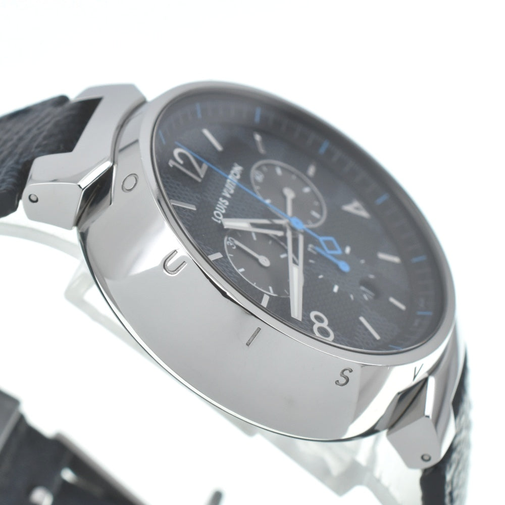 LOUIS VUITTON Tambour GM Damier Graphite QA094Z Chronograph Navy/Cobalt Dial Quartz Men's
 Watch B#138865