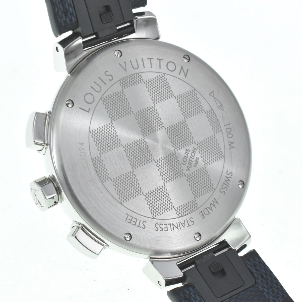 LOUIS VUITTON Tambour GM Damier Graphite QA094Z Chronograph Navy/Cobalt Dial Quartz Men's
 Watch B#138865