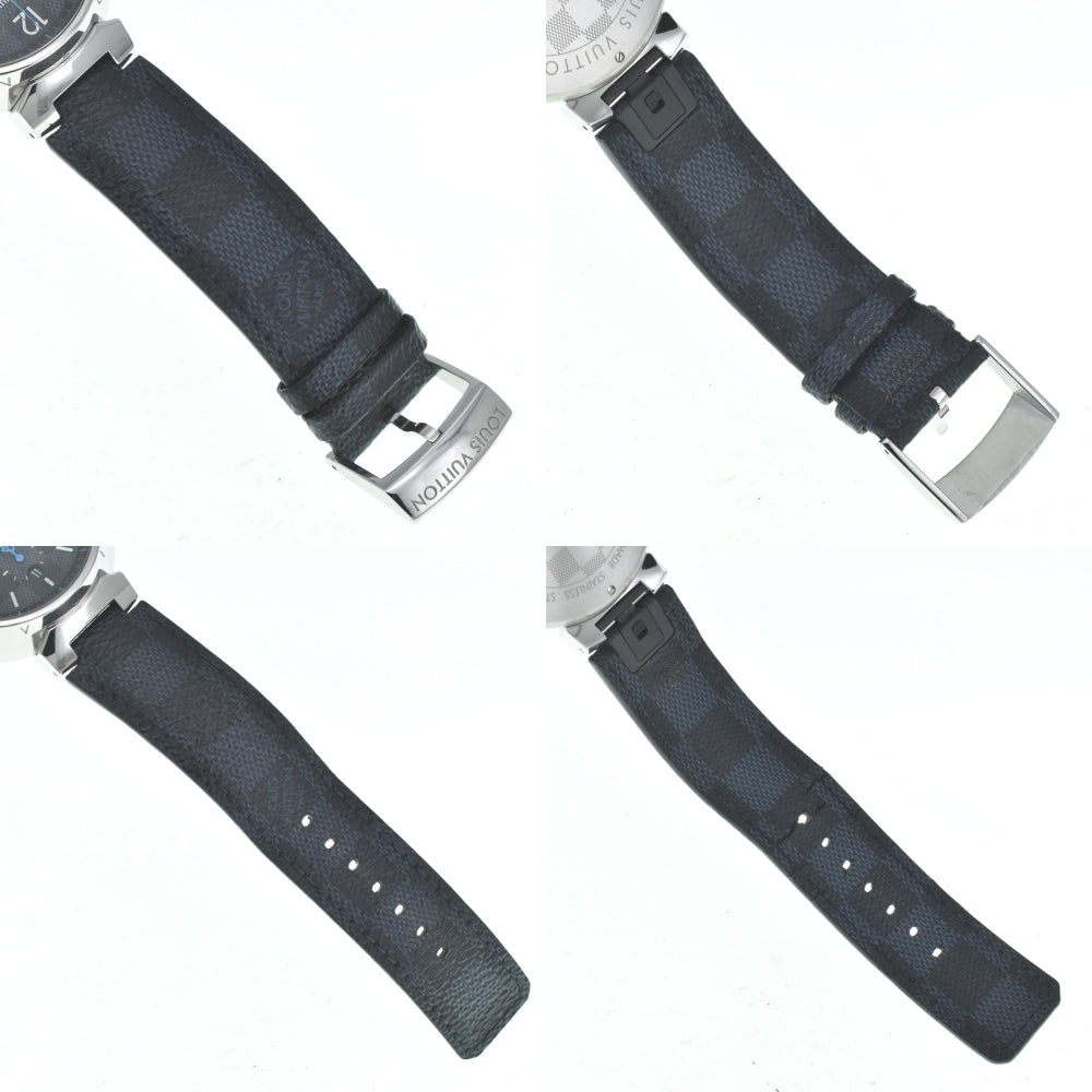 LOUIS VUITTON Tambour GM Damier Graphite QA094Z Chronograph Navy/Cobalt Dial Quartz Men's
 Watch B#138865