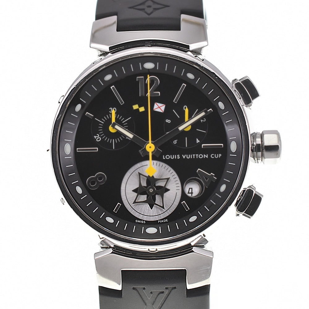 LOUIS VUITTON Tambour Lovely Cup MM Q132G Chronograph Date black Dial Quartz Ladies
 Watch B#138869