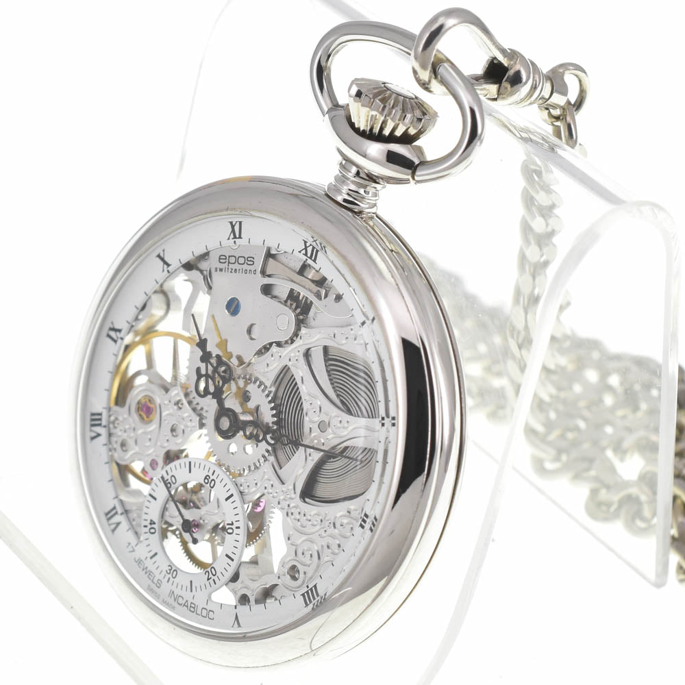 with paper EPOS 2003 skeleton Silver (Skeleton) Dial Hand Winding Unisex
 Pocket watch B#138914