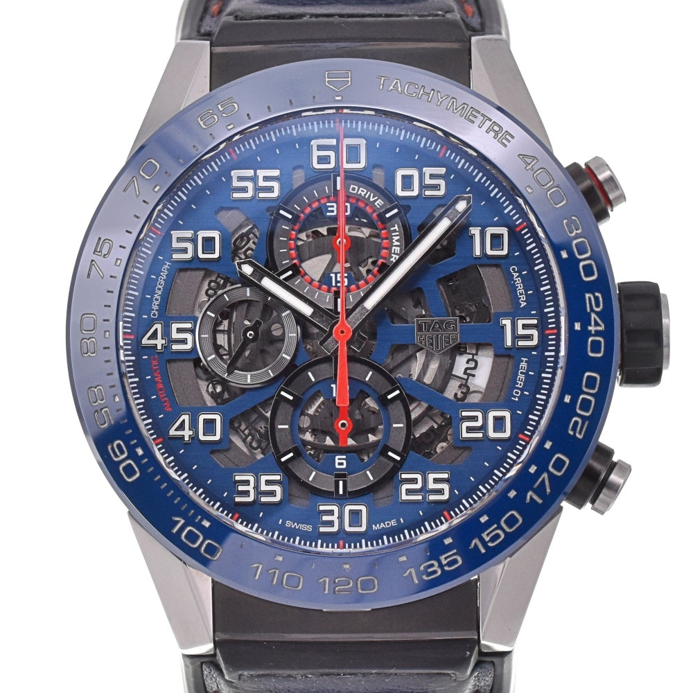 with paper TAG HEUER Carrera Caliber Heuer 01 CAR2A1N Red bull racing Blue / skeleton Dial Automatic Men's
 Watch B#138916