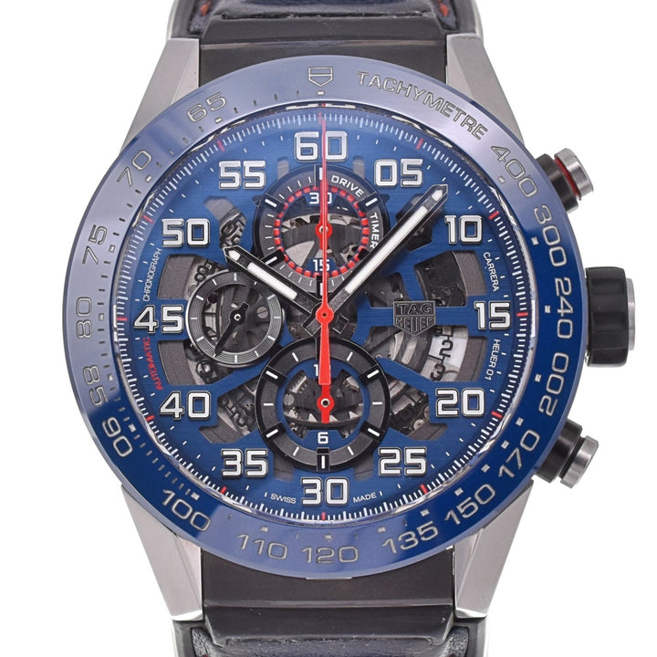 with paper TAG HEUER Carrera Caliber Heuer 01 CAR2A1N Red bull racing Blue / skeleton Dial Automatic Men's
 Watch B#138916