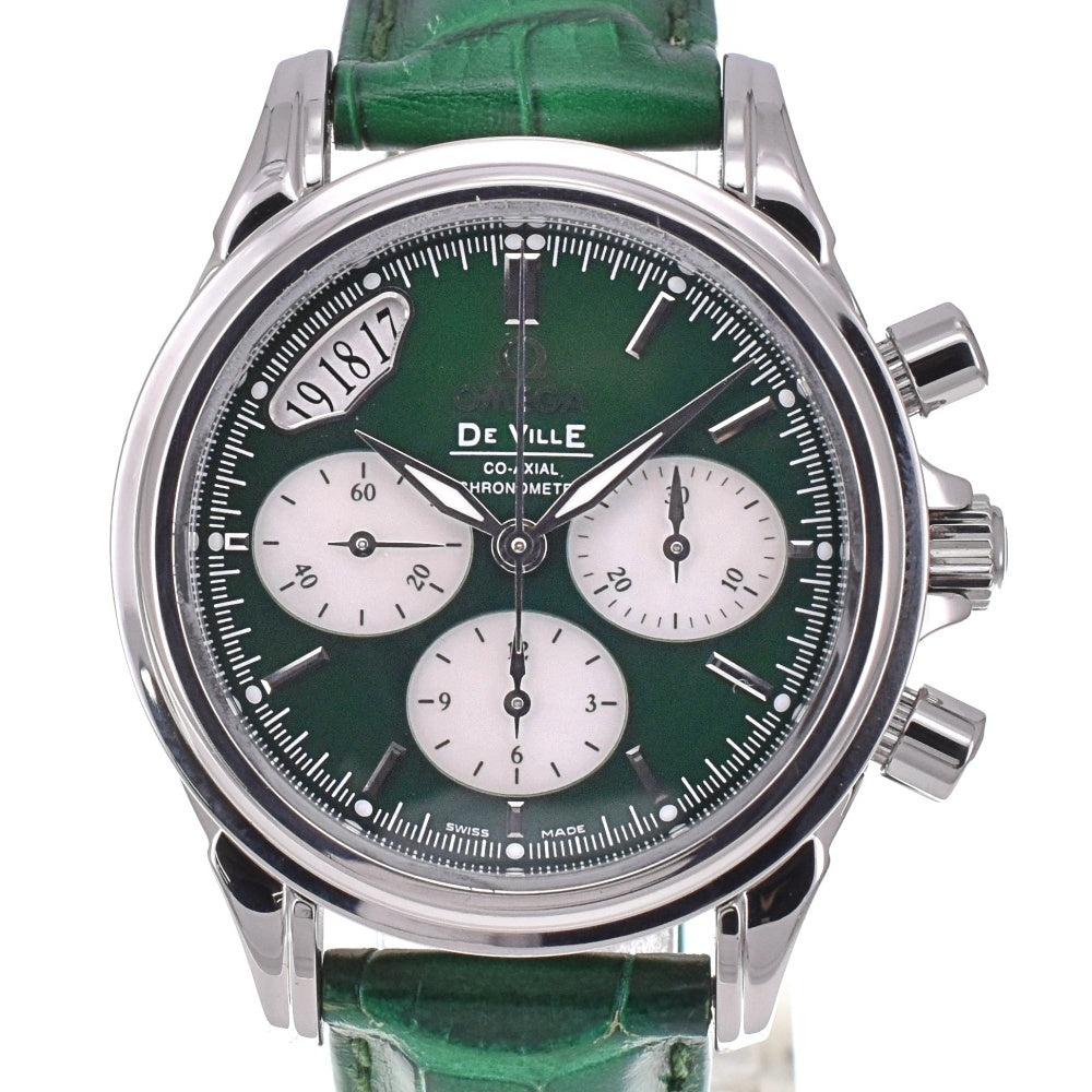 with paper OMEGA De Ville Coaxial 4878.90.39 Chronograph Date Green / white shell Dial Automatic Ladies
 Watch B#138956