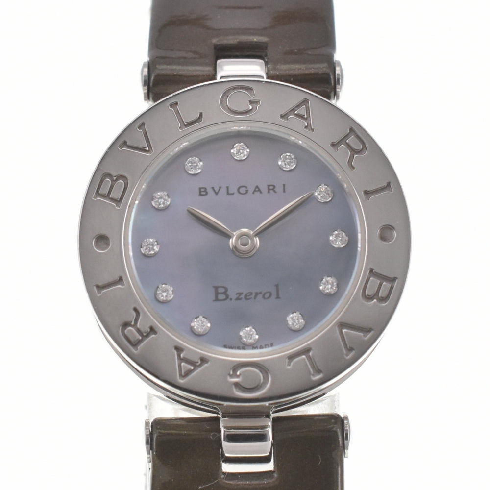 BVLGARI B.zero1 BZ22S 12P Diamond Stainless Steel/Leather Blue shell Dial Quartz Ladies
 Watch H#139001