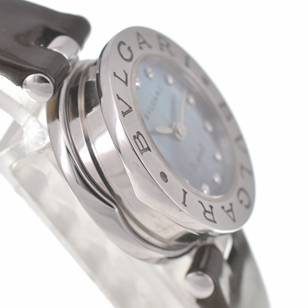 BVLGARI B.zero1 BZ22S 12P Diamond Stainless Steel/Leather Blue shell Dial Quartz Ladies
 Watch H#139001