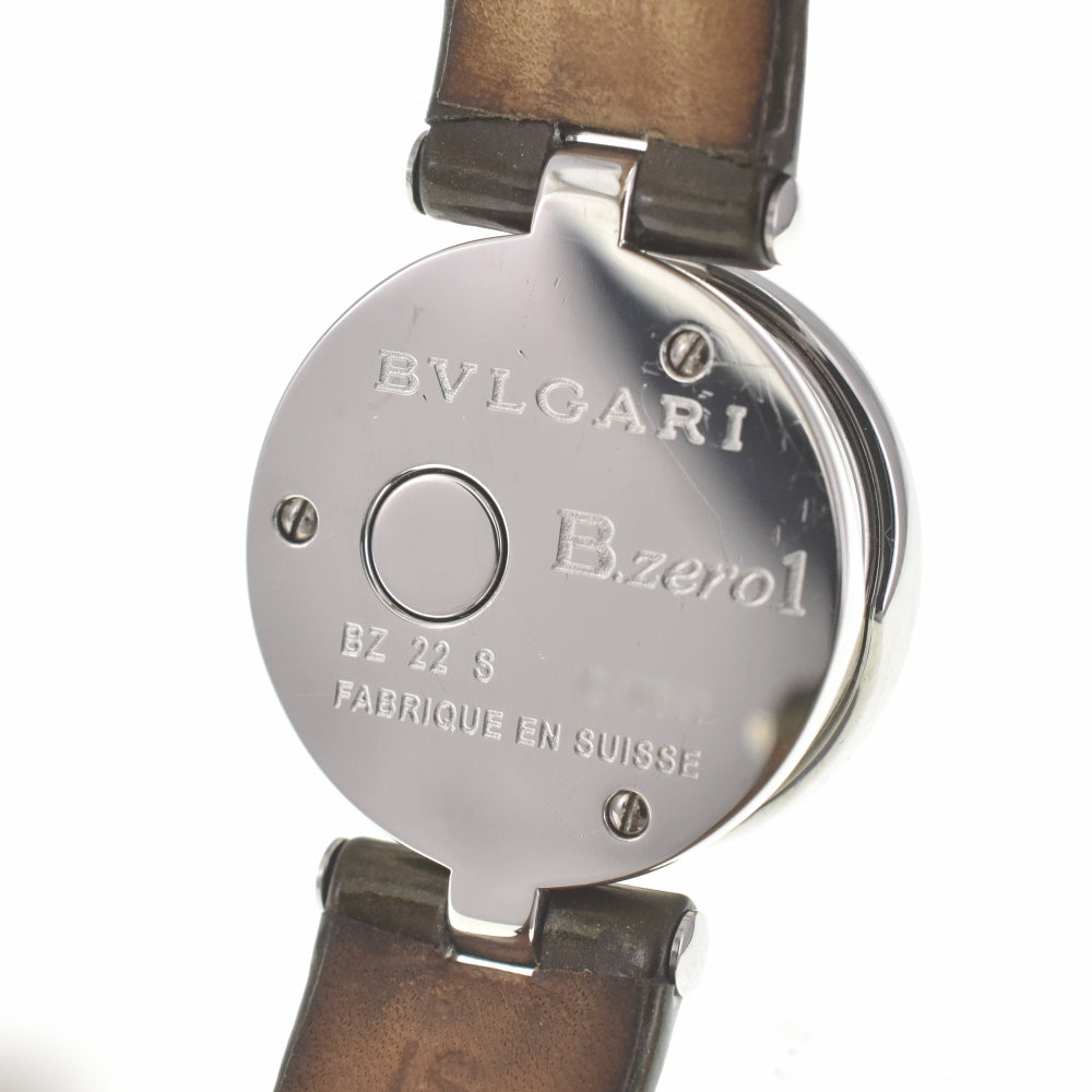 BVLGARI B.zero1 BZ22S 12P Diamond Stainless Steel/Leather Blue shell Dial Quartz Ladies
 Watch H#139001