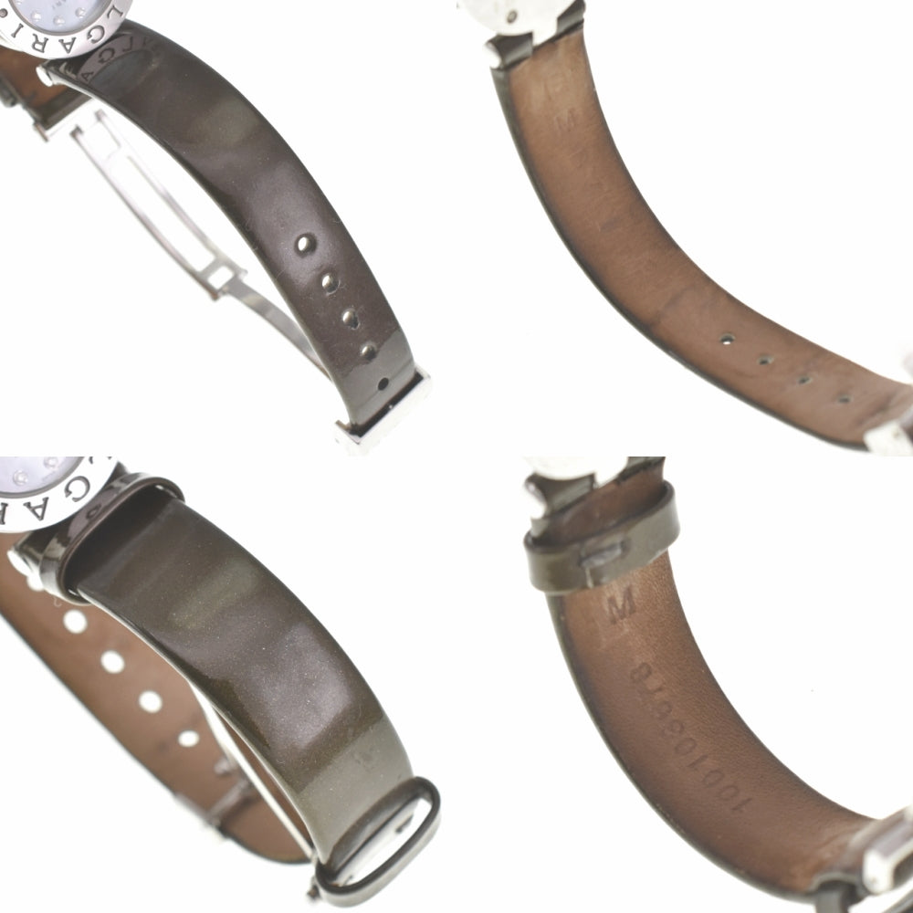 BVLGARI B.zero1 BZ22S 12P Diamond Stainless Steel/Leather Blue shell Dial Quartz Ladies
 Watch H#139001