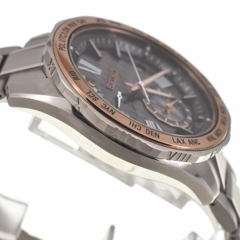 SEIKO Brights SAGA188 World Time 45th Anniversary Model Brown Dial Radio Sync Solar Men's
 Watch K#139043