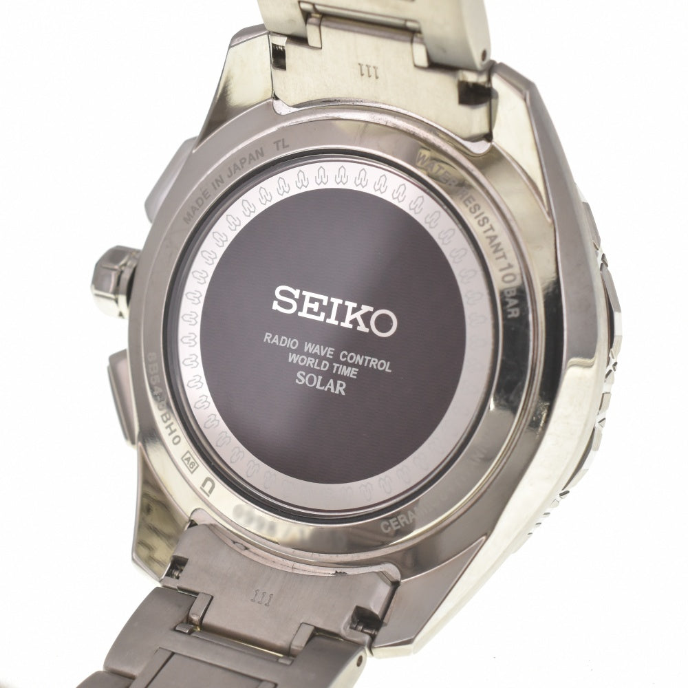 SEIKO Brights SAGA188 World Time 45th Anniversary Model Brown Dial Radio Sync Solar Men's
 Watch K#139043
