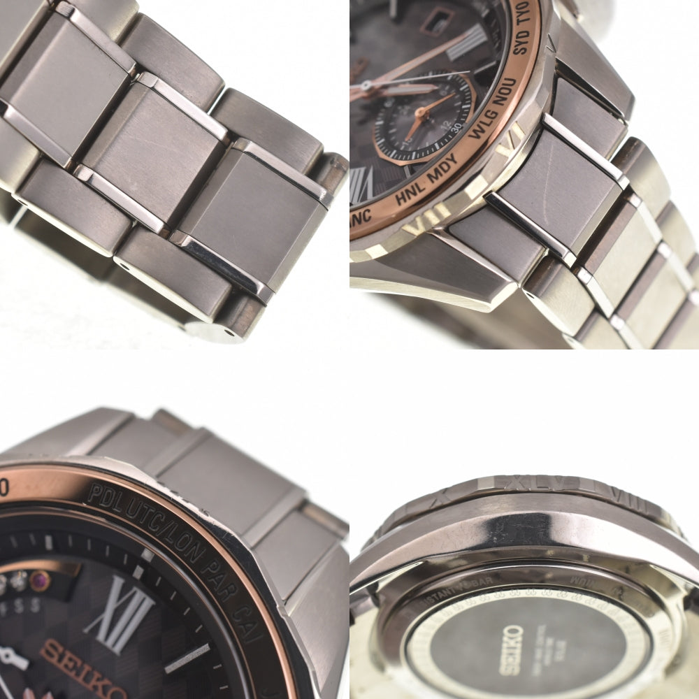 SEIKO Brights SAGA188 World Time 45th Anniversary Model Brown Dial Radio Sync Solar Men's
 Watch K#139043
